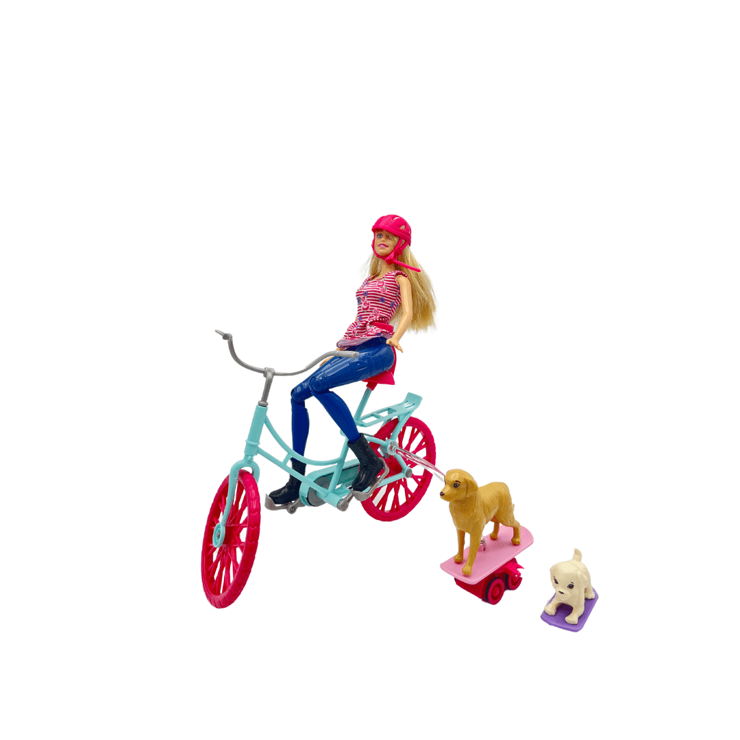 Barbie vélo avec ses 2 chiens, Mattel